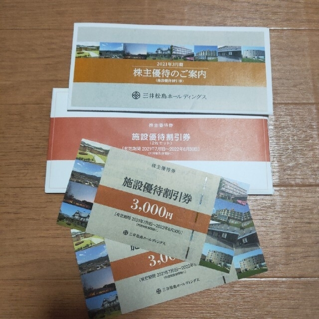【送料無料】三井松島 株主優待券 割引券 2枚 匿名配送 チケットの優待券/割引券(宿泊券)の商品写真