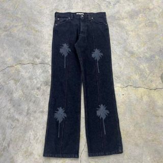 アレッジ(ALLEGE)のTTT_MSW 22ss Palm tree denim ブラック Sサイズ(デニム/ジーンズ)