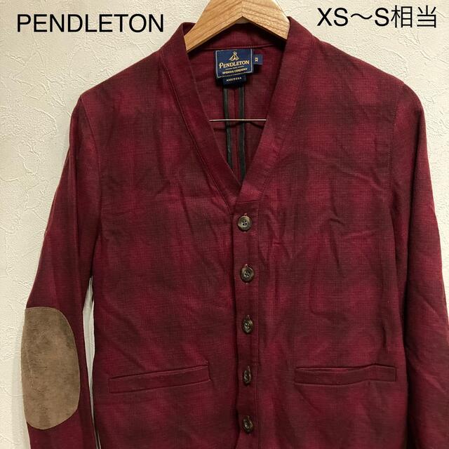 PENDLETON(ペンドルトン)の【複数割】ペンドルトン　PENDLETON カーディガン　ウール100% 赤XS メンズのトップス(カーディガン)の商品写真