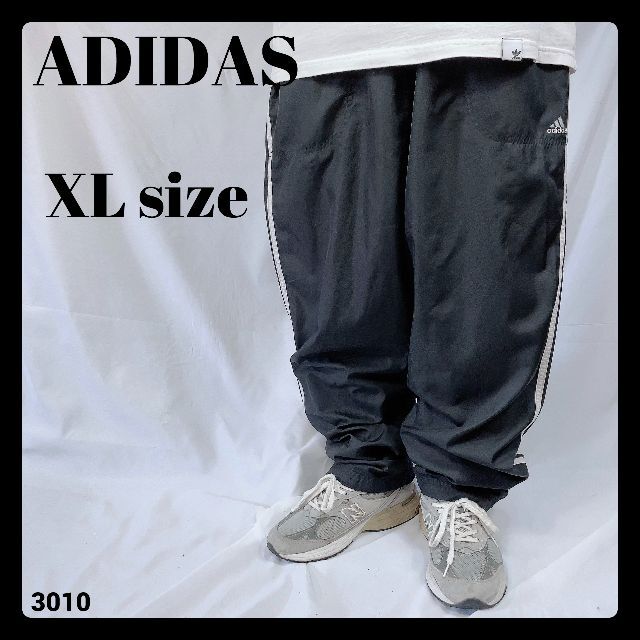 adidas(アディダス)のUSA古着 アディダス adidas トラックパンツ ジャージ 黒 ライン XL メンズのパンツ(その他)の商品写真