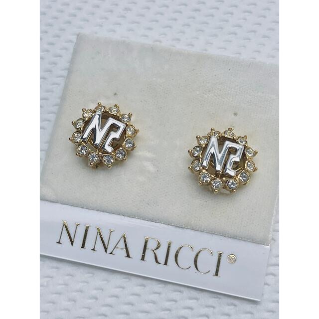 NINA RICCI(ニナリッチ)のN425 ニナリッチ NINA RICCI イヤリング ラインストーン ゴールド レディースのアクセサリー(イヤリング)の商品写真