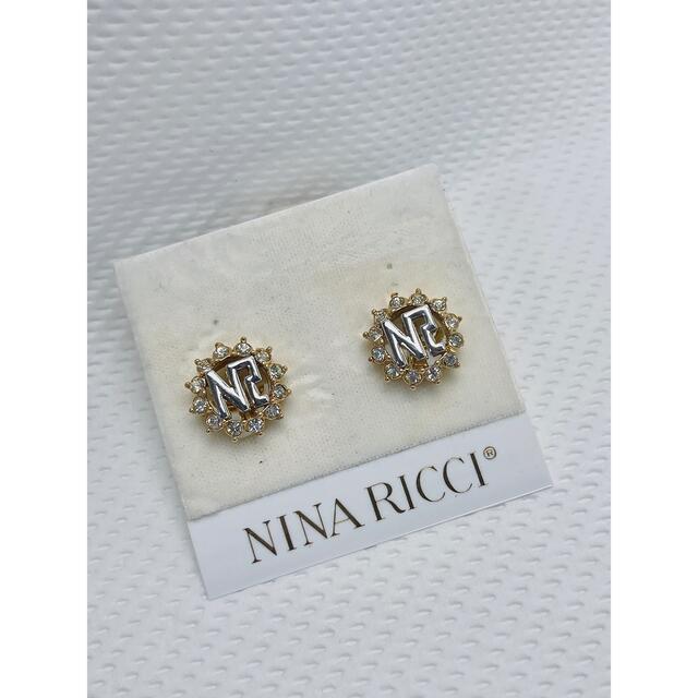 NINA RICCI(ニナリッチ)のN425 ニナリッチ NINA RICCI イヤリング ラインストーン ゴールド レディースのアクセサリー(イヤリング)の商品写真