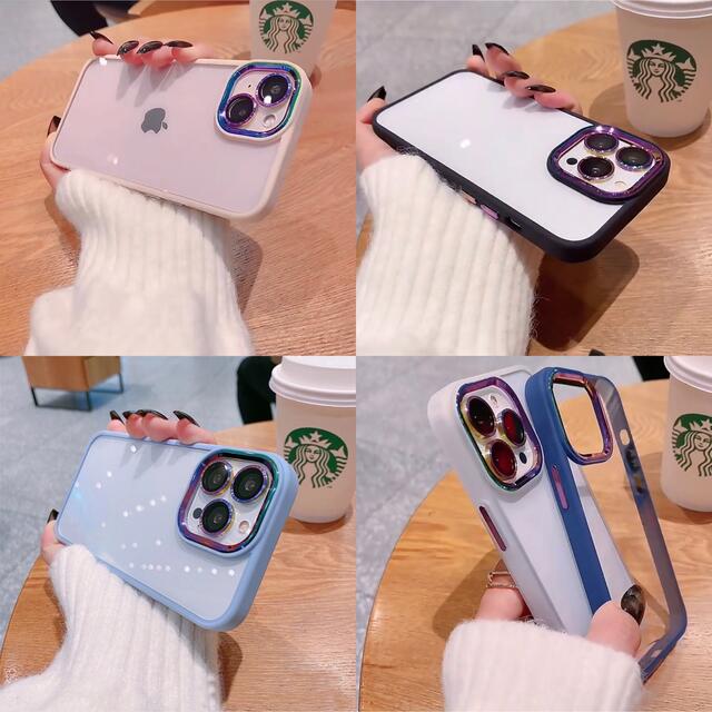 iPhone用ケース マルチカラーカメラレンズ枠 お洒落 6色 スマホ/家電/カメラのスマホアクセサリー(iPhoneケース)の商品写真