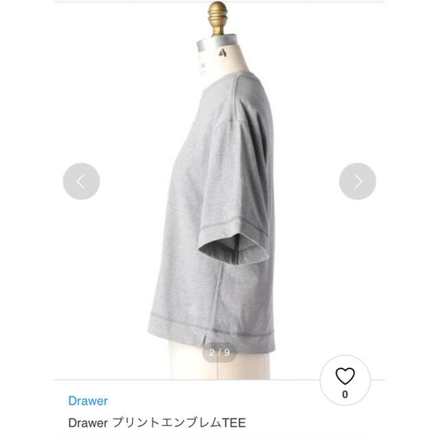 Drawer(ドゥロワー)のドゥロワー  drawer エンブレム　tシャツ グレー　1 レディースのトップス(Tシャツ(半袖/袖なし))の商品写真