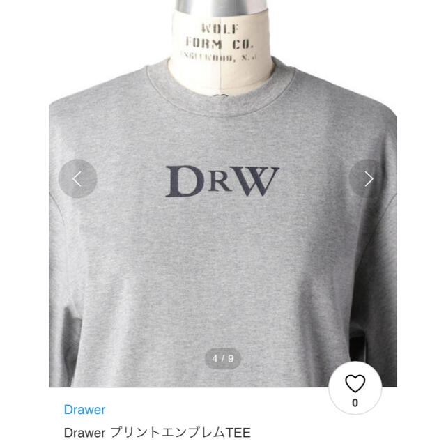 Drawer(ドゥロワー)のドゥロワー  drawer エンブレム　tシャツ グレー　1 レディースのトップス(Tシャツ(半袖/袖なし))の商品写真