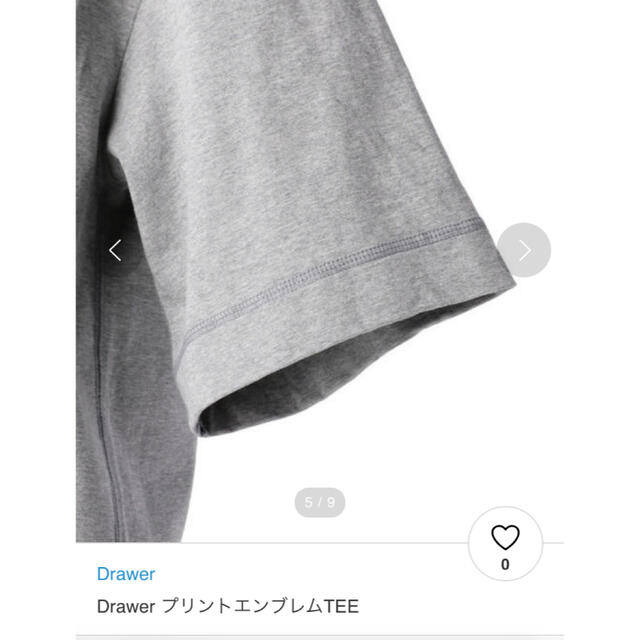 Drawer(ドゥロワー)のドゥロワー  drawer エンブレム　tシャツ グレー　1 レディースのトップス(Tシャツ(半袖/袖なし))の商品写真