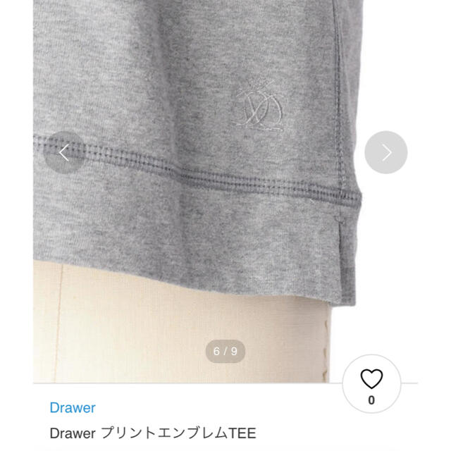 Drawer(ドゥロワー)のドゥロワー  drawer エンブレム　tシャツ グレー　1 レディースのトップス(Tシャツ(半袖/袖なし))の商品写真