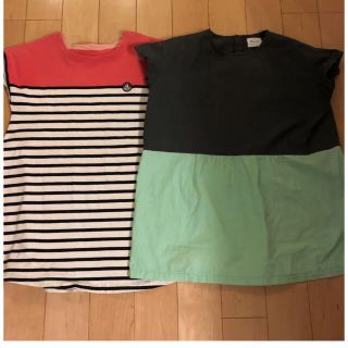 プチバトー(PETIT BATEAU)のプチバトー　セスタヴォカーレ　ワンピース　２枚セット　120  130(Tシャツ/カットソー)