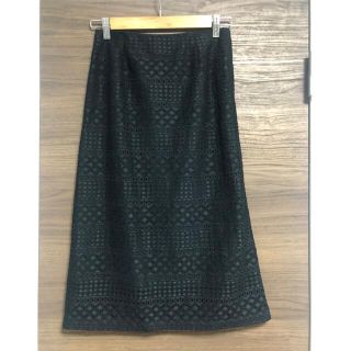 ビームスライツ(BEAMS LIGHTS)の【美品】BEAMS LIGHTS  総レースタイトスカート　黒(ロングスカート)