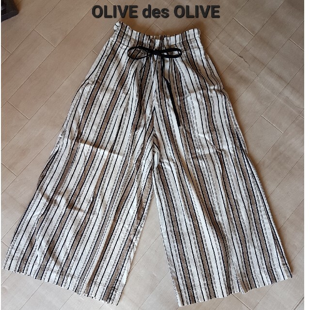 OLIVEdesOLIVE(オリーブデオリーブ)のオリーブデオリーブ OLIVE des OLIVE ストライプ ワイドパンツ レディースのパンツ(カジュアルパンツ)の商品写真