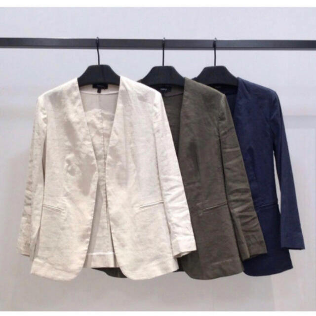 theory - Theory リネンノーカラージャケットの通販 by yu♡'s shop