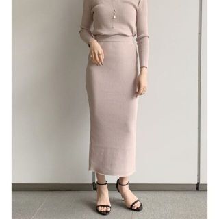 ラウンジドレス(Loungedress)の20SS Loungedress ラウンジドレス リブロングスカート ベージュ (ロングスカート)