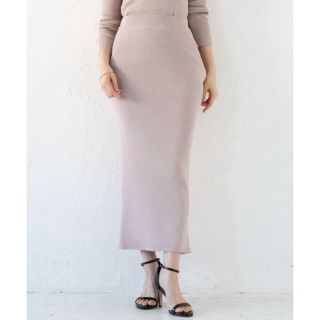 20SS Loungedress ラウンジドレス リブロングスカート ベージュ