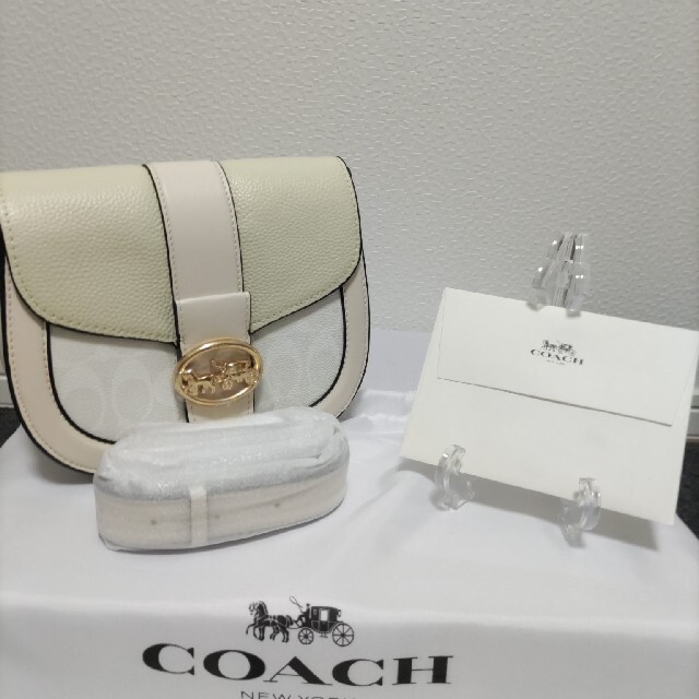 COACH コーチ ショルダーバッグ  ライトカーキ×チョーク 斜め掛け