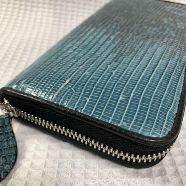 りますがご】 リザード 長財布 ラウンドファスナー ウォータードラゴン