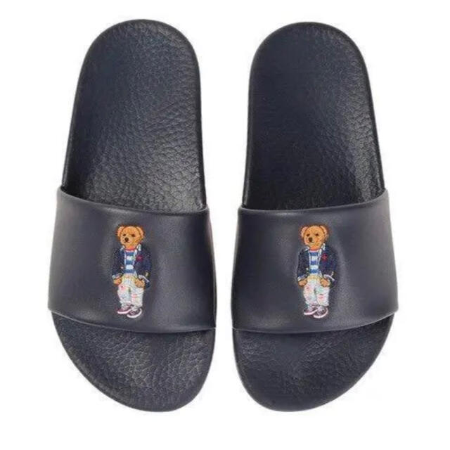 POLO RALPH LAUREN(ポロラルフローレン)のPOLO RALPH LAUREN■ポロベア 刺繍入り スライドサンダル　紺 メンズの靴/シューズ(サンダル)の商品写真