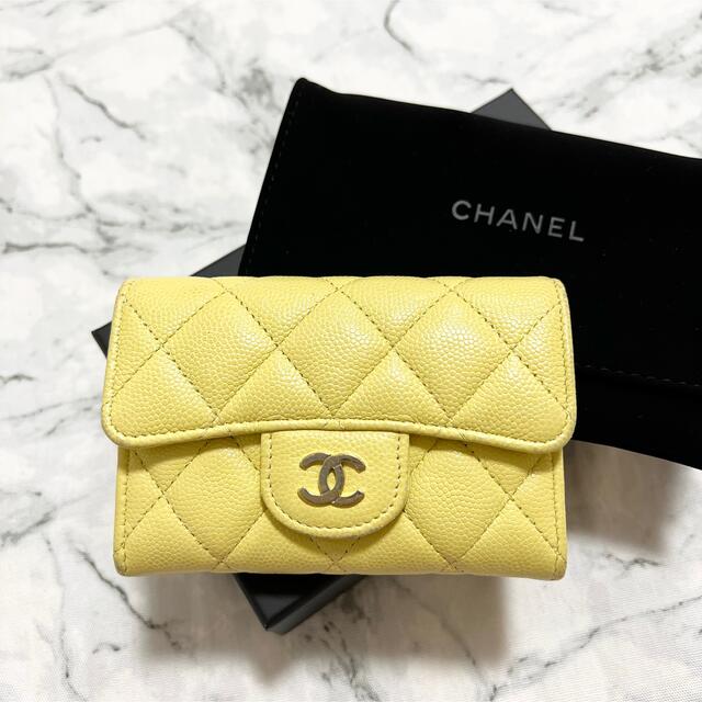 CHANEL シャネル <美品> クラシックフラップカードケース  イエロー