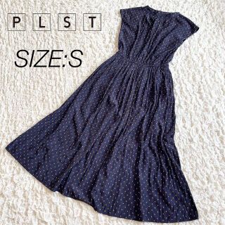 プラステ(PLST)の【美品】PLST プラステ ロングワンピース ノースリーブ 総柄(ロングワンピース/マキシワンピース)