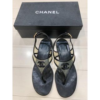 シャネル(CHANEL)のCHANEL シャネル サンダル シューズ 靴 スリッパ 黒 シャネルサンダル(サンダル)