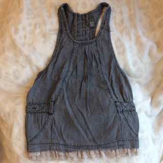 ザラキッズ(ZARA KIDS)のZaraザラ 110cmチュニック グレー レース ワンピース(ワンピース)