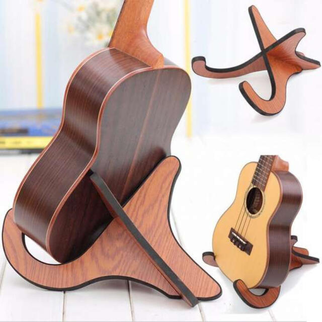ウクレレ スタンド 木製 ミニギター バイオリン 小型の弦楽器用 木目調