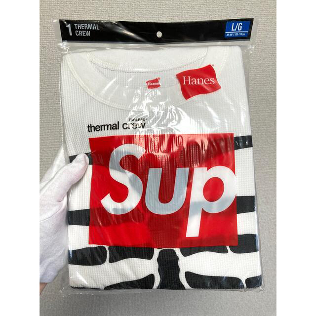 Supreme Hanes Bones Thermal Natural Lサイズ - Tシャツ/カットソー