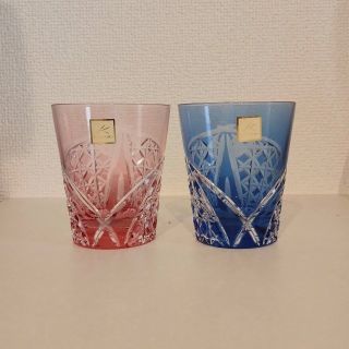 カガミクリスタル 江戸切子 ペアグラス ※箱無し(グラス/カップ)