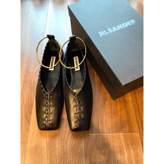 ジルサンダー(Jil Sander)のJIL SANDER バレエシューズ　ブラック　38.5(バレエシューズ)