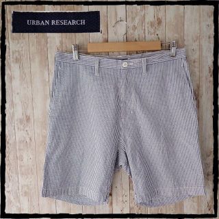 アーバンリサーチ(URBAN RESEARCH)の美品 アーバンリサーチ 綿100 ハーフパンツ ヒッコリー リップル生地 M相当(ショートパンツ)