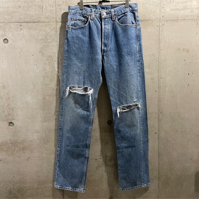 levi’s 505 クラッシュデニム ダメージ ボロ グランジ W32 パンツ