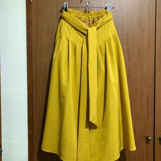 シマムラ(しまむら)の新品未使用 カラースカート イエロー フレア M(ロングスカート)