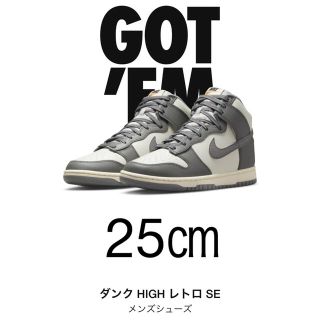 ナイキ(NIKE)のNIKE ダンク ハイ レトロ SE ヴィンテージ  25㎝(スニーカー)