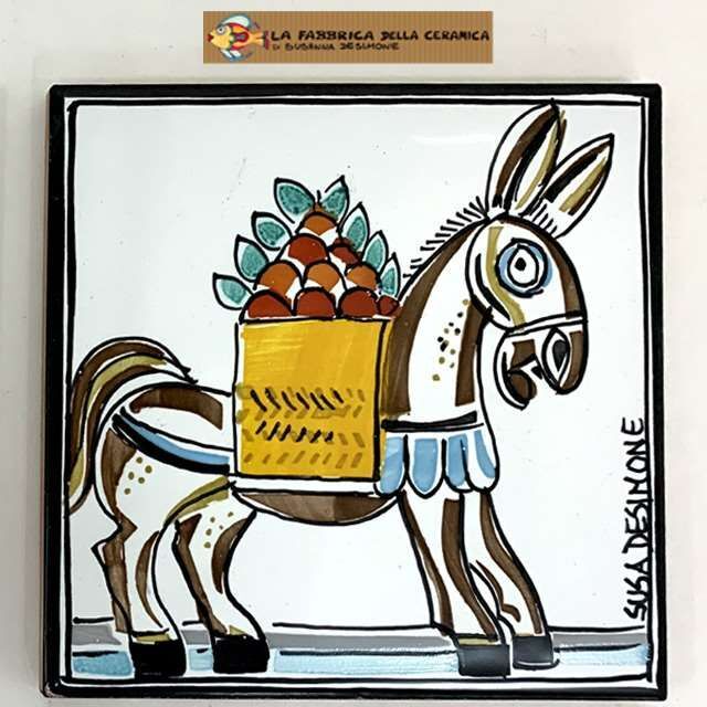 タイル オブジェ インテリア スザンナ デ シモーネ 飾りタイル 置物 馬