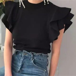 ザラ(ZARA)のフリル　ニット　サマーニット(ニット/セーター)