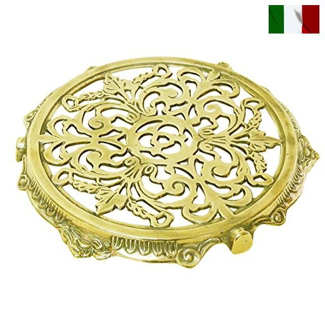 鍋敷き 円形 丸 真鍮 brass クラシック テイスト イタリア製