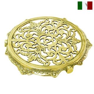 鍋敷き 円形 丸 真鍮 brass クラシック テイスト イタリア製(その他)