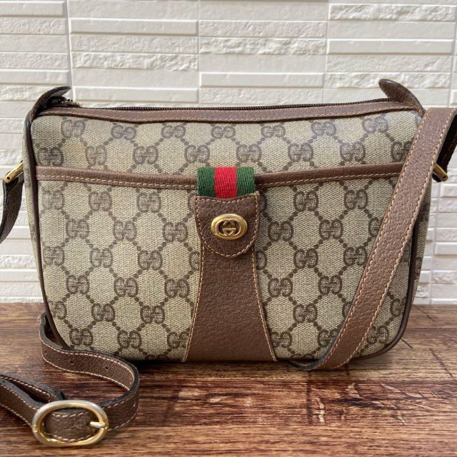 安い正規店 Gucci オールド グッチ PVC×レザー ショルダー バッグ ポシェット シェリーラインの通販 by ソレイユ｜グッチならラクマ 