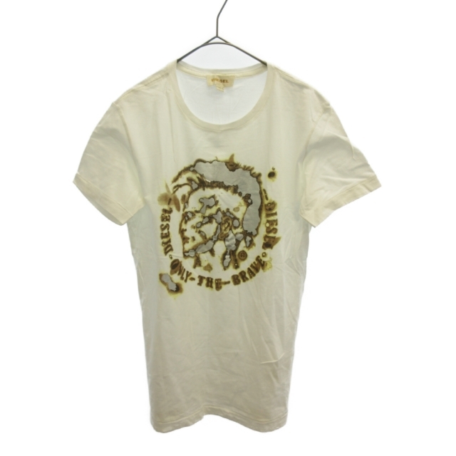 DIESEL(ディーゼル)のDIESEL ディーゼル シルバープリントTシャツ カットソー ホワイト SIZE/S メンズのトップス(Tシャツ/カットソー(半袖/袖なし))の商品写真