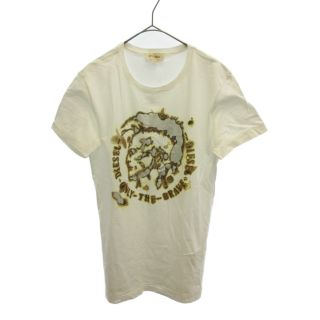 ディーゼル(DIESEL)のDIESEL ディーゼル シルバープリントTシャツ カットソー ホワイト SIZE/S(Tシャツ/カットソー(半袖/袖なし))