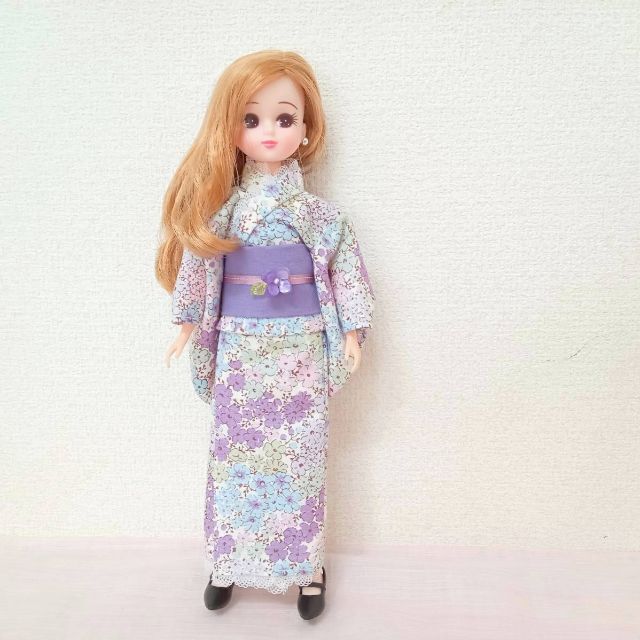 ハンドメイド「紫陽花モチーフのモダン浴衣セット」ネオブライス・リカちゃんの服