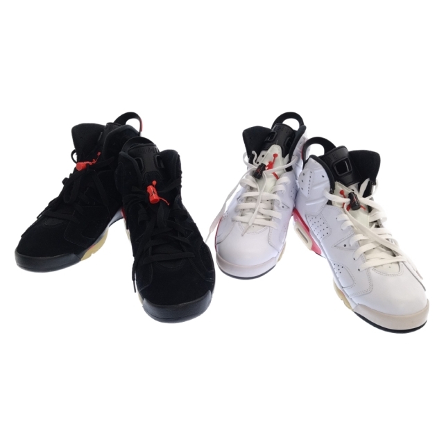 NIKE(ナイキ)のNIKE ナイキ AIR JORDAN 6 INFRARED PACK 2足 セット ジョーダン インフラレッド ハイカット スニーカー ホワイト/ブラック 398850 901 メンズの靴/シューズ(スニーカー)の商品写真