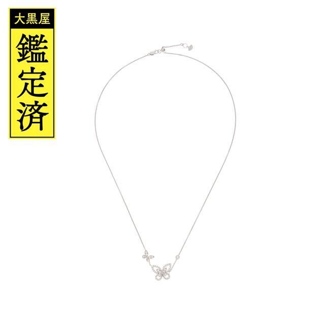 グラフ　ダブル バタフライ シルエット ダイヤモンド　ネックレス　WG【430】 1