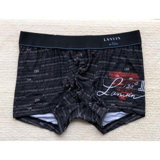 ランバンオンブルー(LANVIN en Bleu)のLANVIN en Bleu ボクサーパンツ Ｌサイズ 英字 ブラック 日本製(ボクサーパンツ)