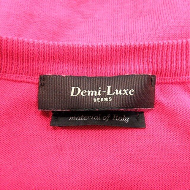 Demi-Luxe BEAMS(デミルクスビームス)のデミルクス ビームス ニット カットソー Uネック 半袖 ピンク /RT レディースのトップス(カットソー(半袖/袖なし))の商品写真