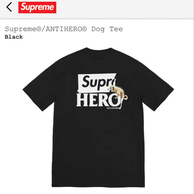 Supreme / ANTIHERO Dog Tee "Black" Mサイズ