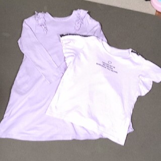 ベルメゾン(ベルメゾン)の2枚セット 130子供 半袖Tシャツ&長袖ワンピース (コープ&ベルメゾン)(Tシャツ/カットソー)
