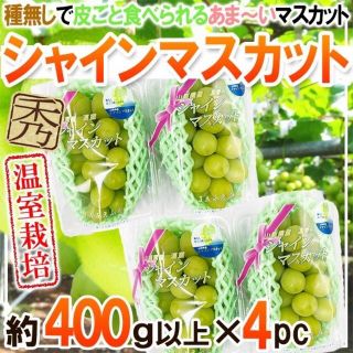 産地厳選　シャインマスカット　4パック　1パック約400g　秀品(フルーツ)