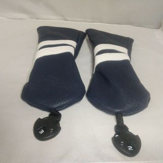 ゴルフ ユーティリティーUT用ヘッドカバー ネイビー 2本セット(その他)