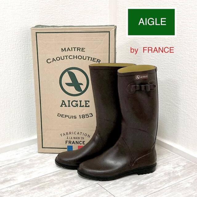 【SALE／55%OFF】 AIGLE レインシューズ レインブーツ フランス製ハンドメイド エーグル 美品！AIGLE - レインブーツ+長靴