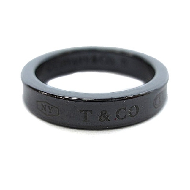ティファニー 1837 ミッドナイト ブラックチタン ナローリング 指輪 10